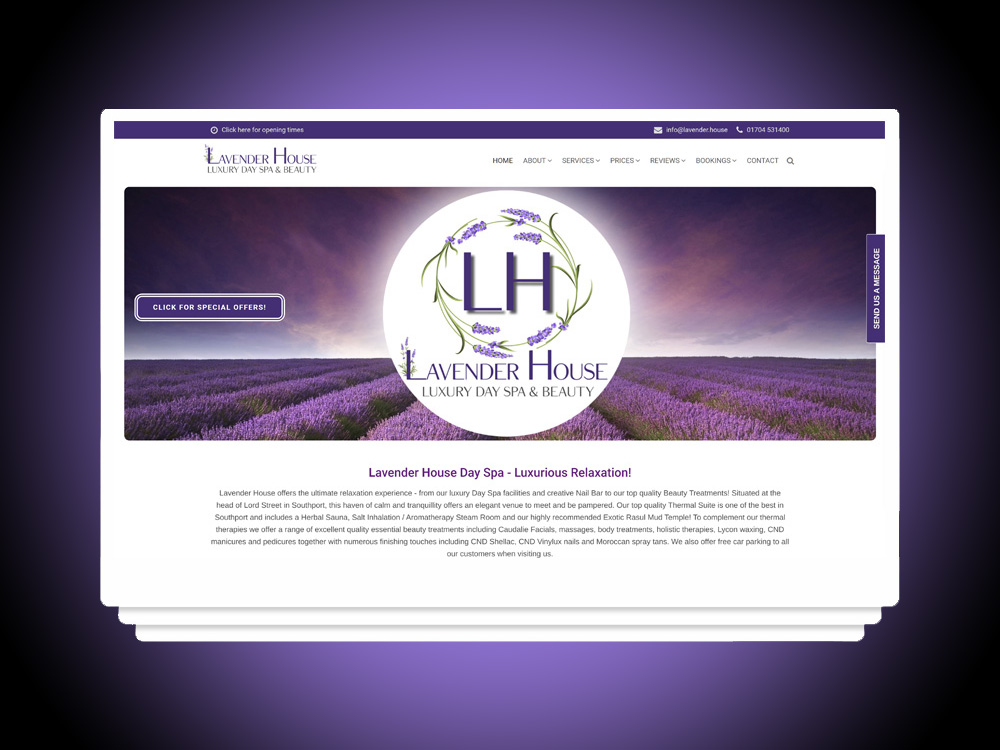 Southport Websites provide High quality Web Design to Lavender House Day Spa