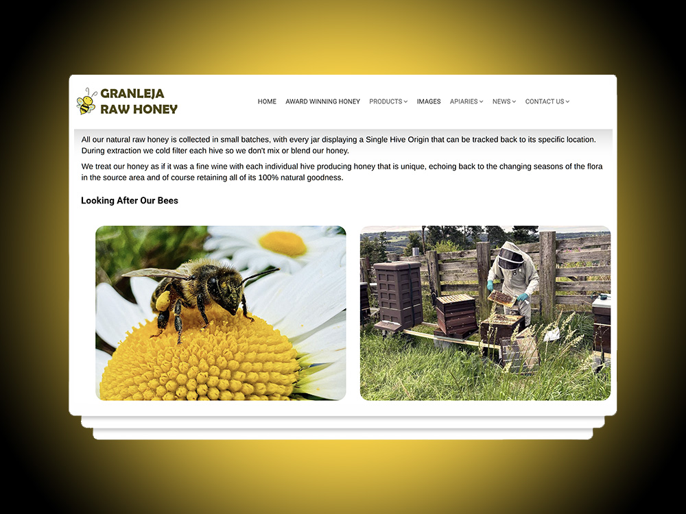 Southport Websites provide High quality Web Design to Granleja Raw Honey